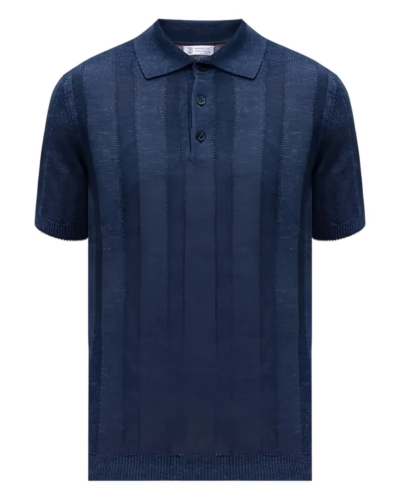Brunello Cucinelli Gestreiftes Poloshirt - Blau Blau