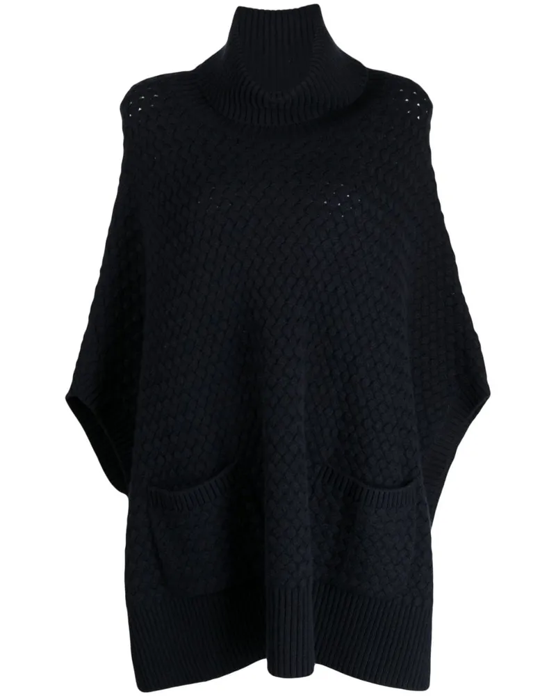 N.Peal Poncho aus Kaschmir - Blau Blau