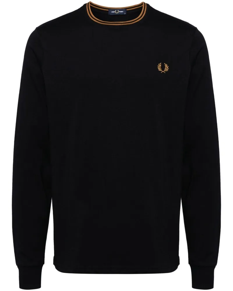 Fred Perry T-Shirt mit Streifendetails Blau