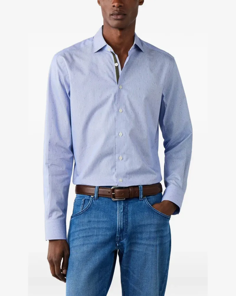 Hackett Fil Coupé-Hemd mit Bengalstreifen - Blau Blau
