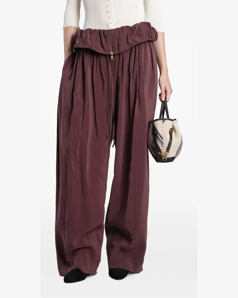 Chloé Palazzohose mit Paperbag-Bund - Rot Rot