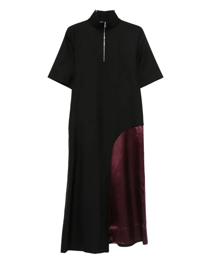 PLAN C panelled midi dress - Schwarz Schwarz