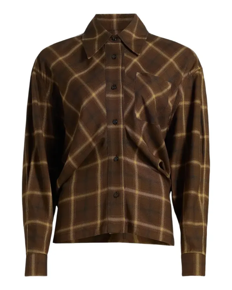 Co check-pattern patch-pocket shirt - Braun Braun