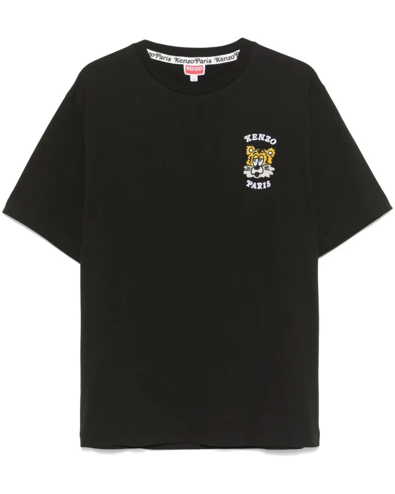 Kenzo T-Shirt mit Logo-Stickerei - Schwarz Schwarz