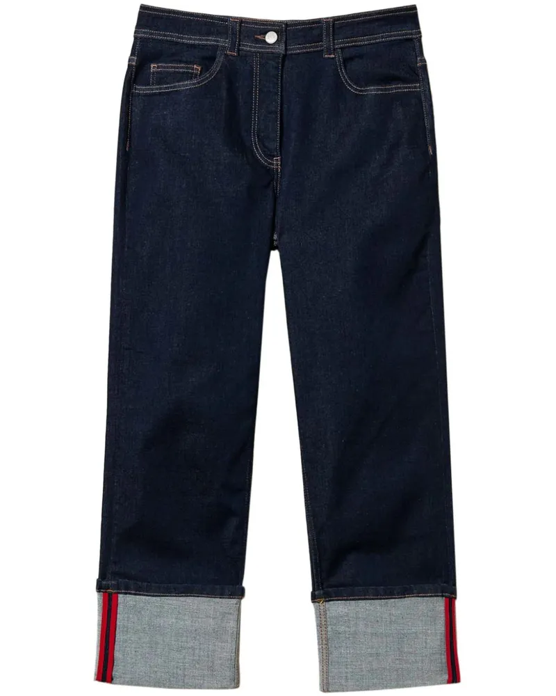 Twin-Set Cropped-Jeans mit Umschlag - Blau Blau