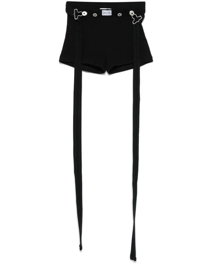 Jean Paul Gaultier Shorts mit Logo-Patch - Schwarz Schwarz