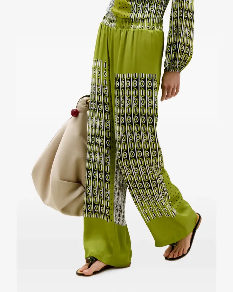 Silvia Tcherassi Nerea abstract-print trousers - Grün Grün