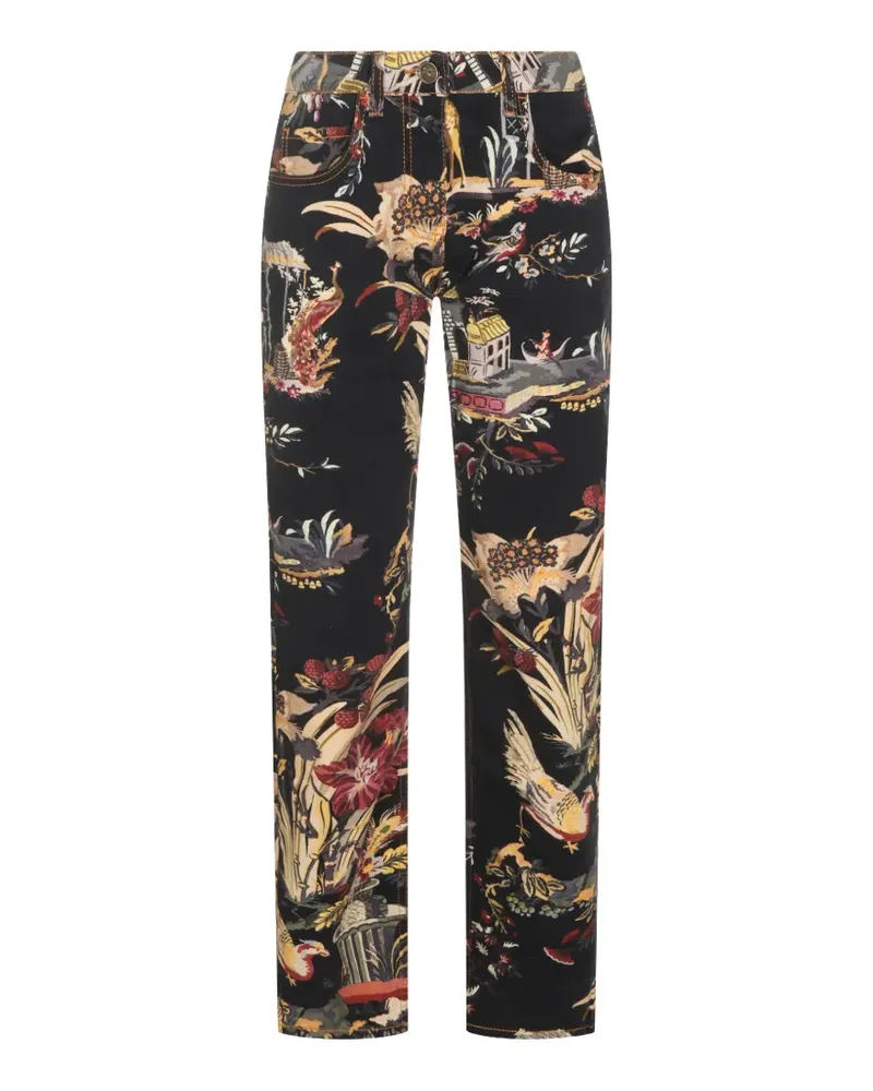 Etro graphic-print jeans - Schwarz Schwarz