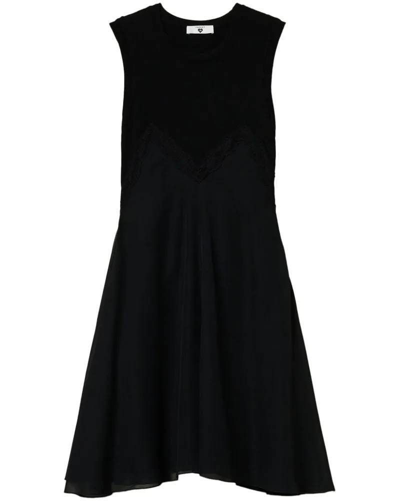 Twin-Set Minikleid mit Einsätzen - Schwarz Schwarz