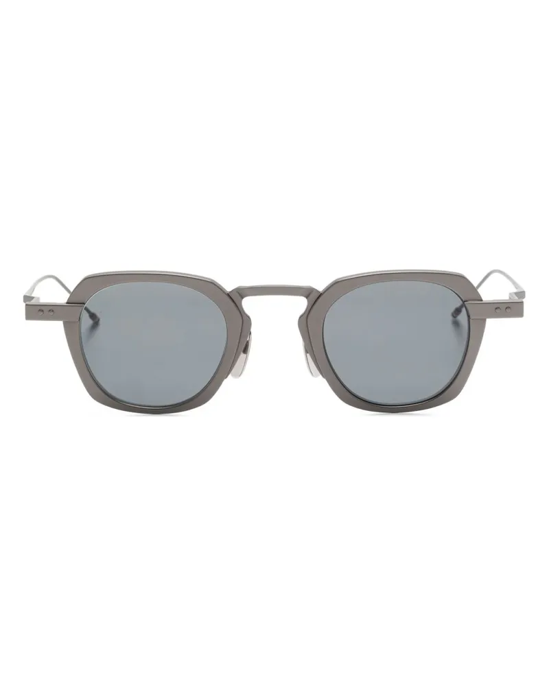 Thom Browne Sonnenbrille mit rundem Gestell - Silber Silber