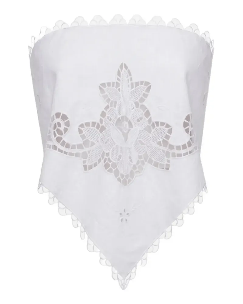 Monse lace-trimmed cut-out bandana top - Weiß Weiß