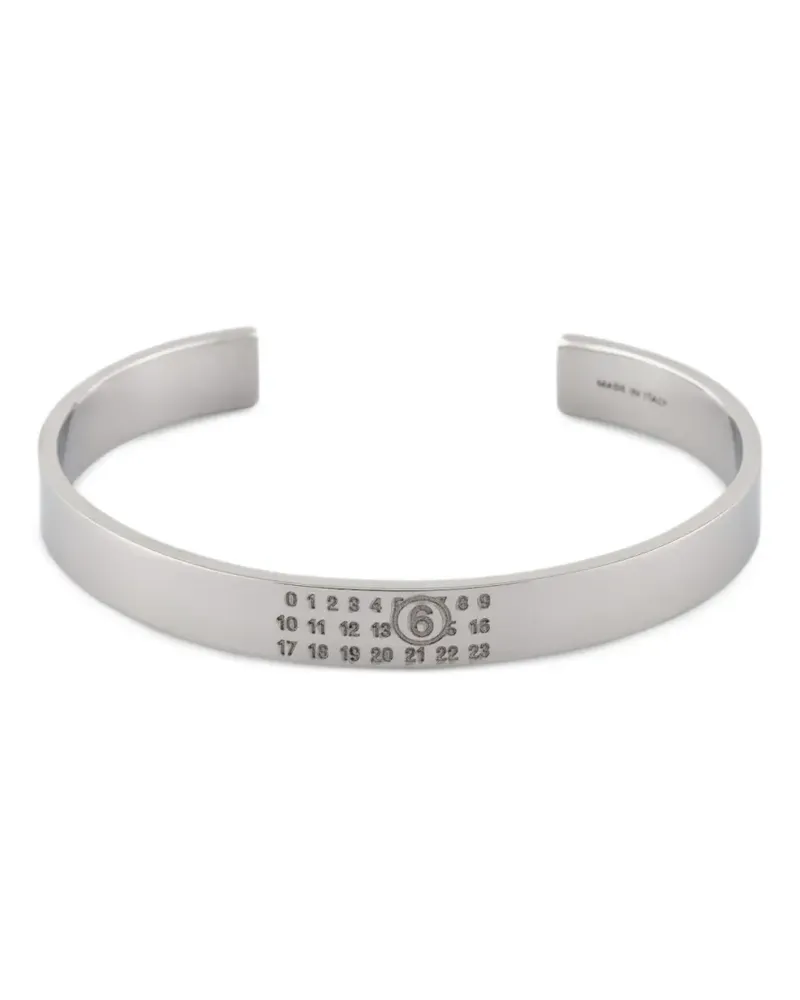 Maison Margiela Offene Armspange mit Numerical Logo-Gravur - Silber Silber