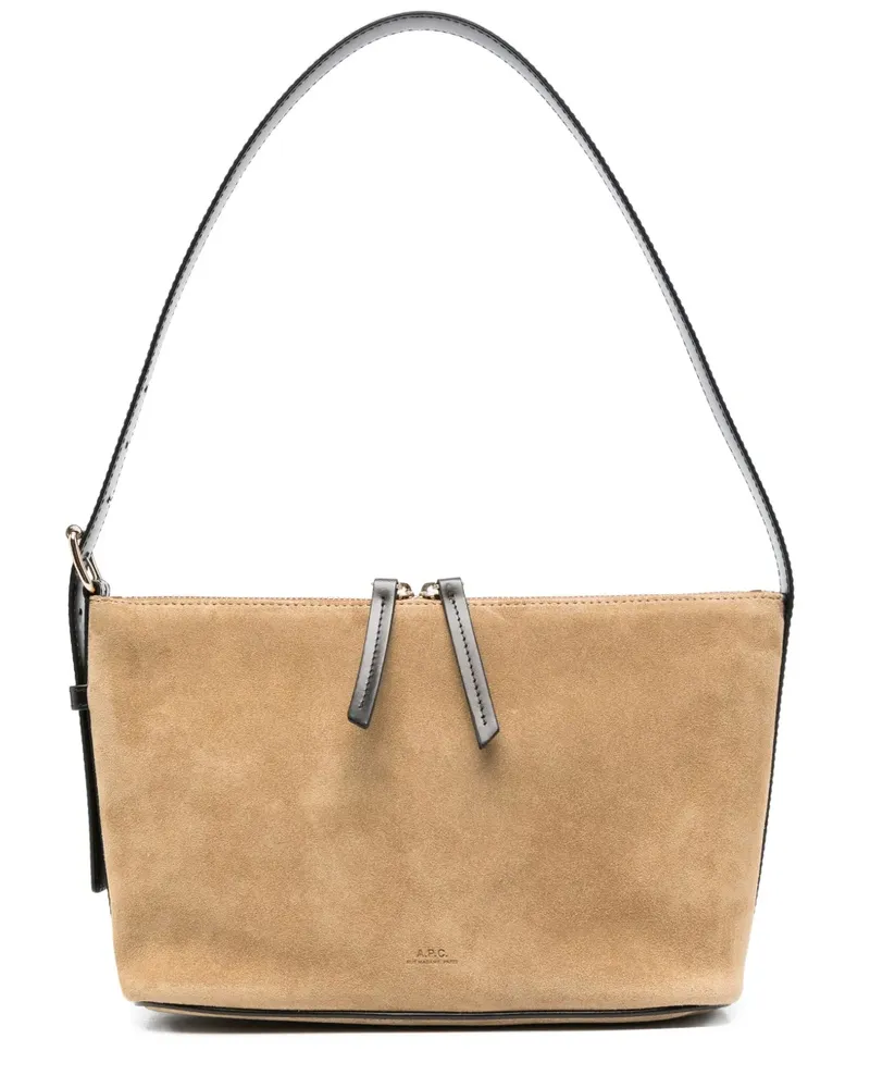 A.P.C. Schultertasche mit Reißverschluss - Nude Nude