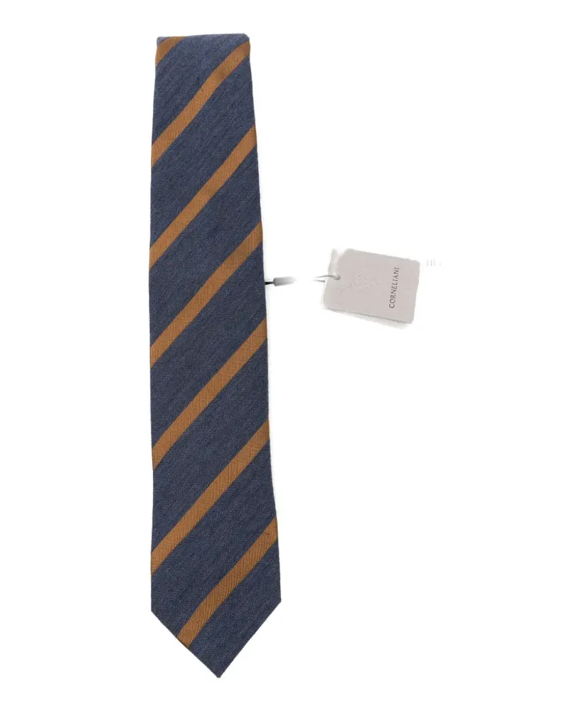 Corneliani stripe-pattern tie - Blau Blau