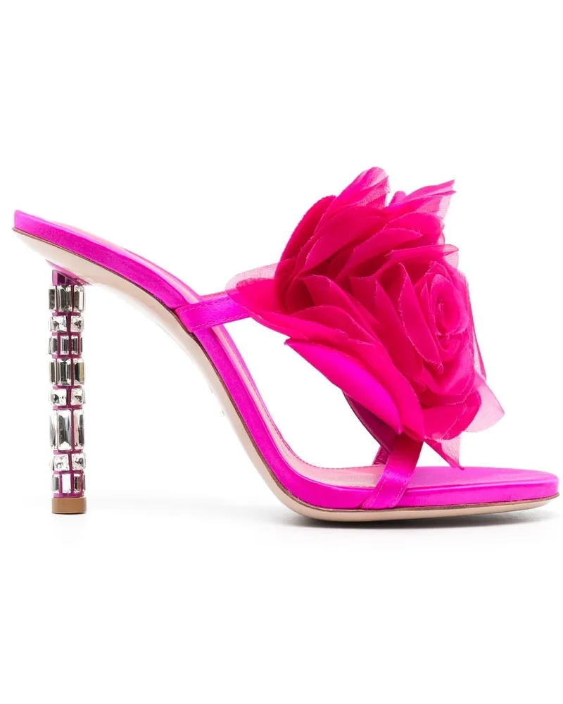 Le Silla Bestickte Mules 115mm - Rosa Rosa