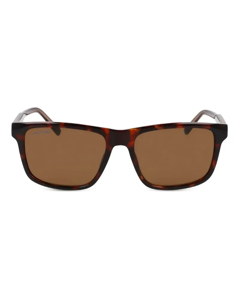 Lacoste Sonnenbrille mit eckigem Gestell - Braun Braun