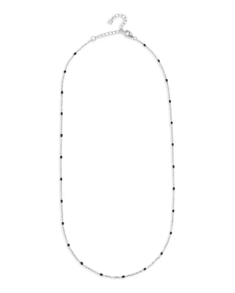 MATEO enamel station chain necklace - Silber Silber
