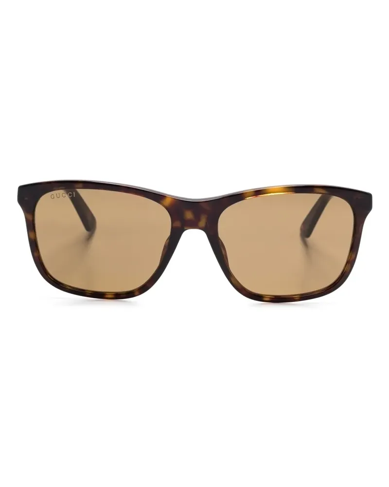 Gucci Sonnenbrille mit eckigem Gestell - Braun Braun