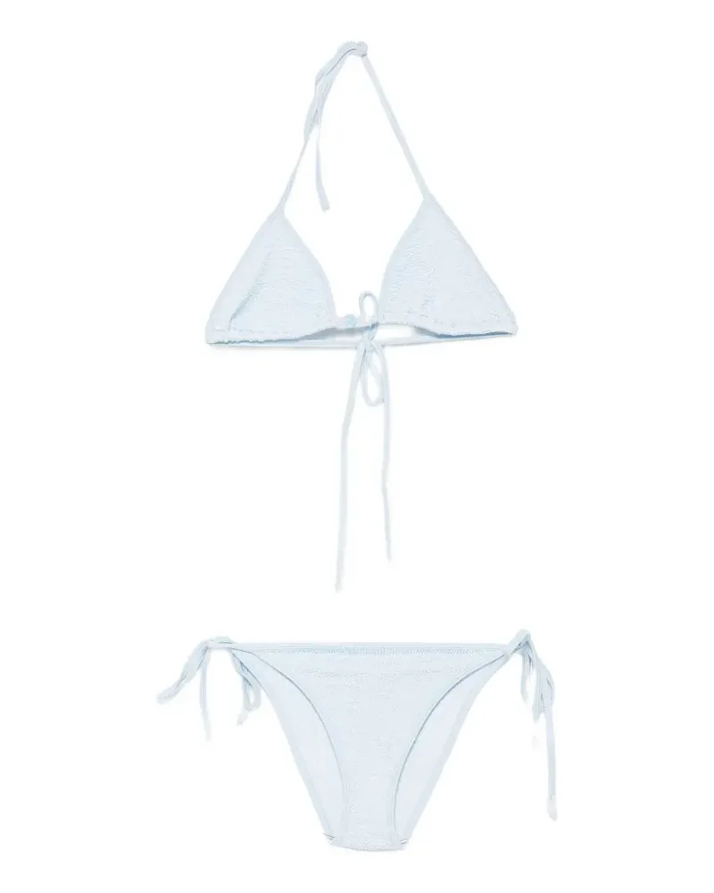 Hunza G Gina beaded crinkle-effect bikini - Blau Blau