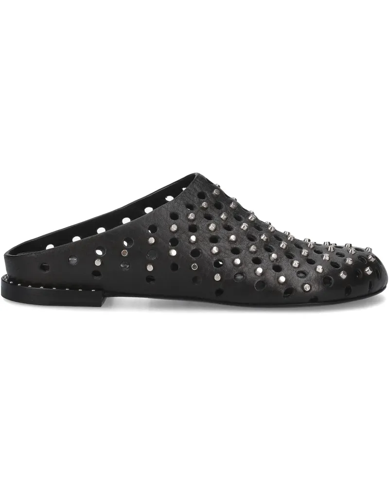 Premiata Mules mit Nieten - Schwarz Schwarz