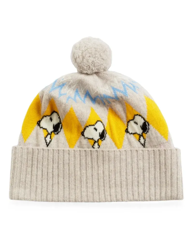Chinti & Parker Snoopy Fair Isle Beanie - Nude Nude