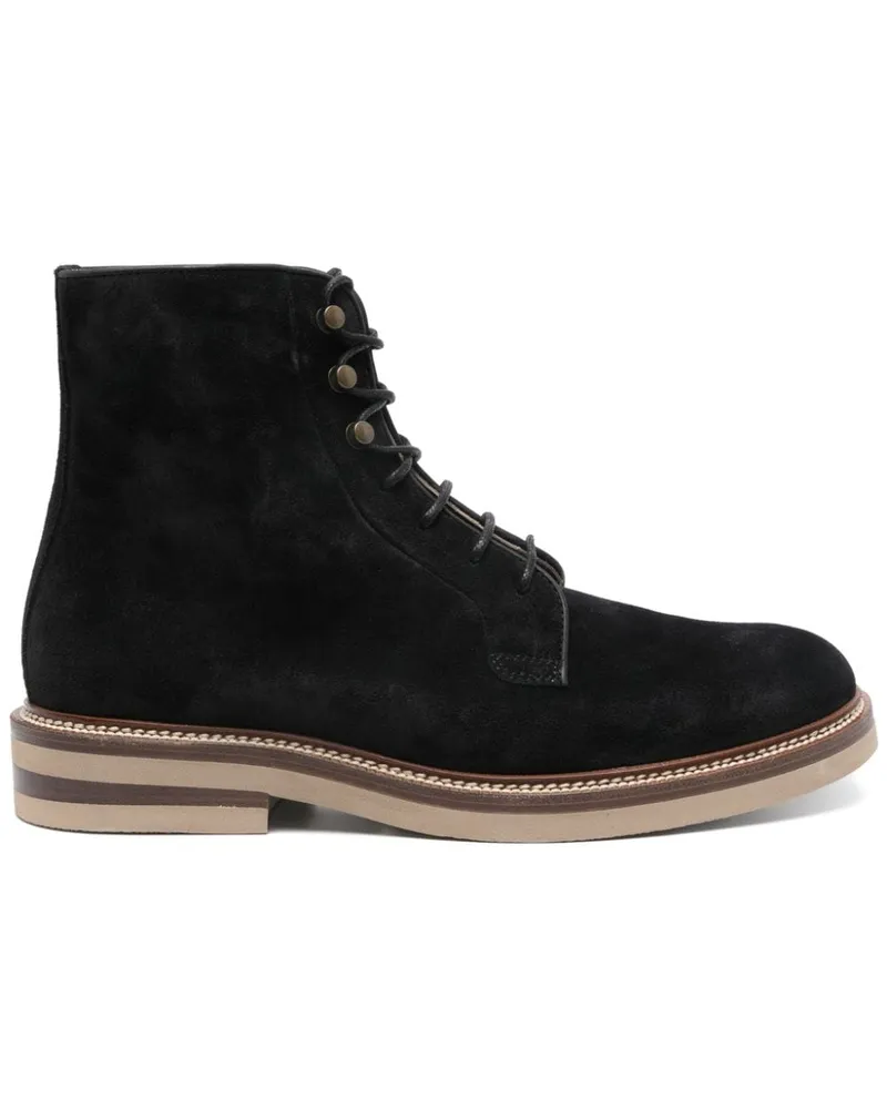 Brunello Cucinelli Stiefel aus Wildleder - Schwarz Schwarz