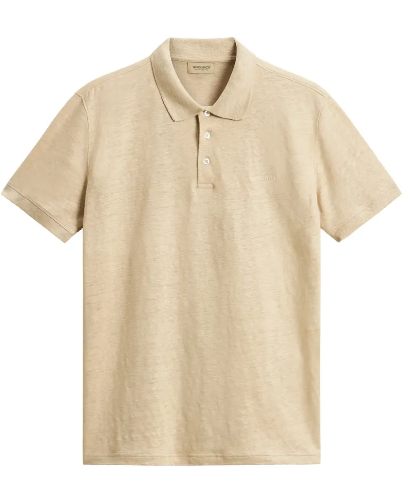Woolrich Poloshirt aus Leinen - Braun Braun