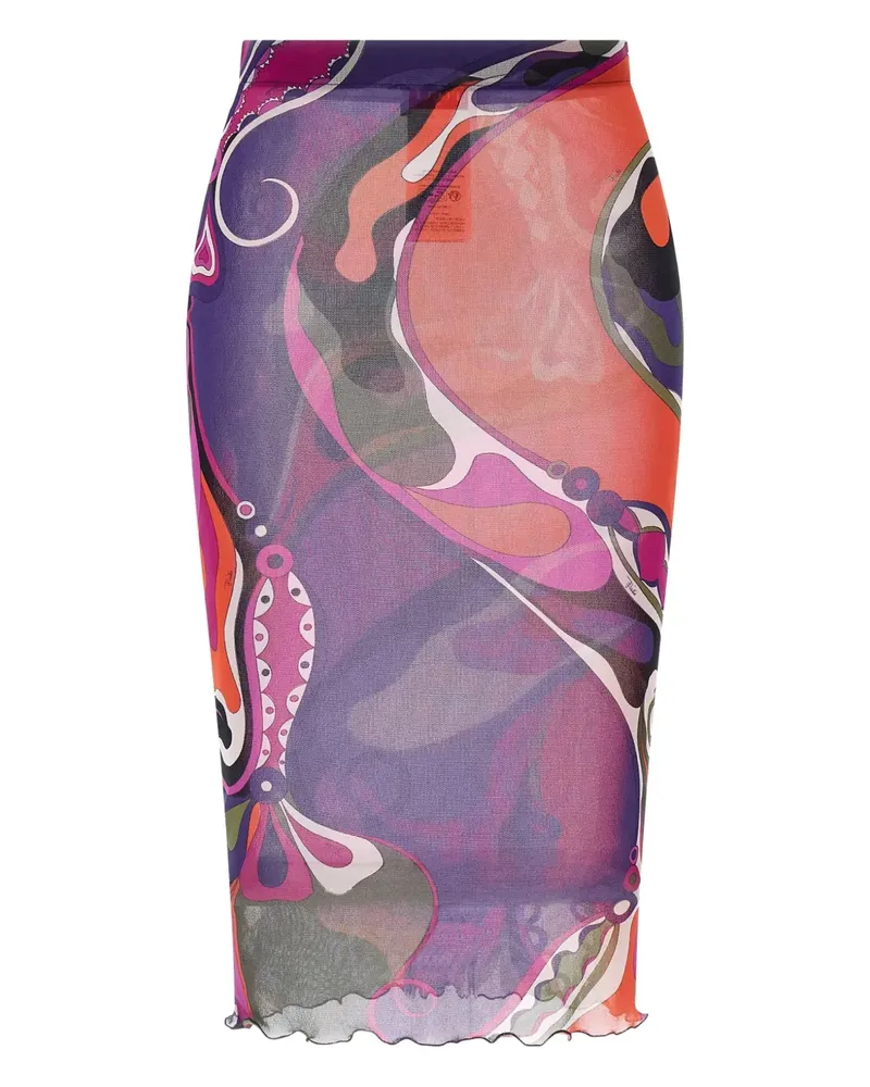 Emilio Pucci Orchidee-print tulle skirt - Violett Violett
