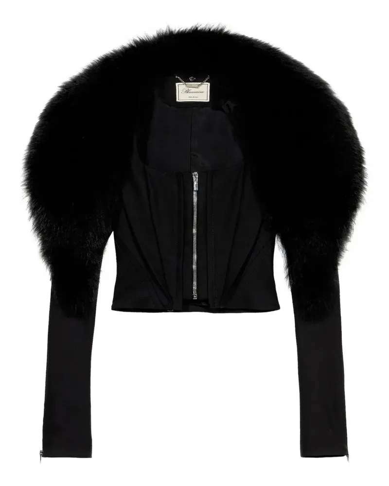 Blumarine Jacke mit Corsage - Schwarz Schwarz