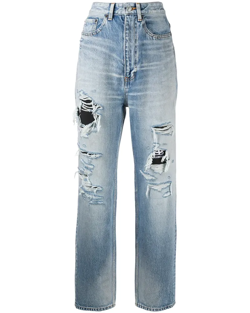 Balenciaga Jeans im Distressed-Look - Blau Blau