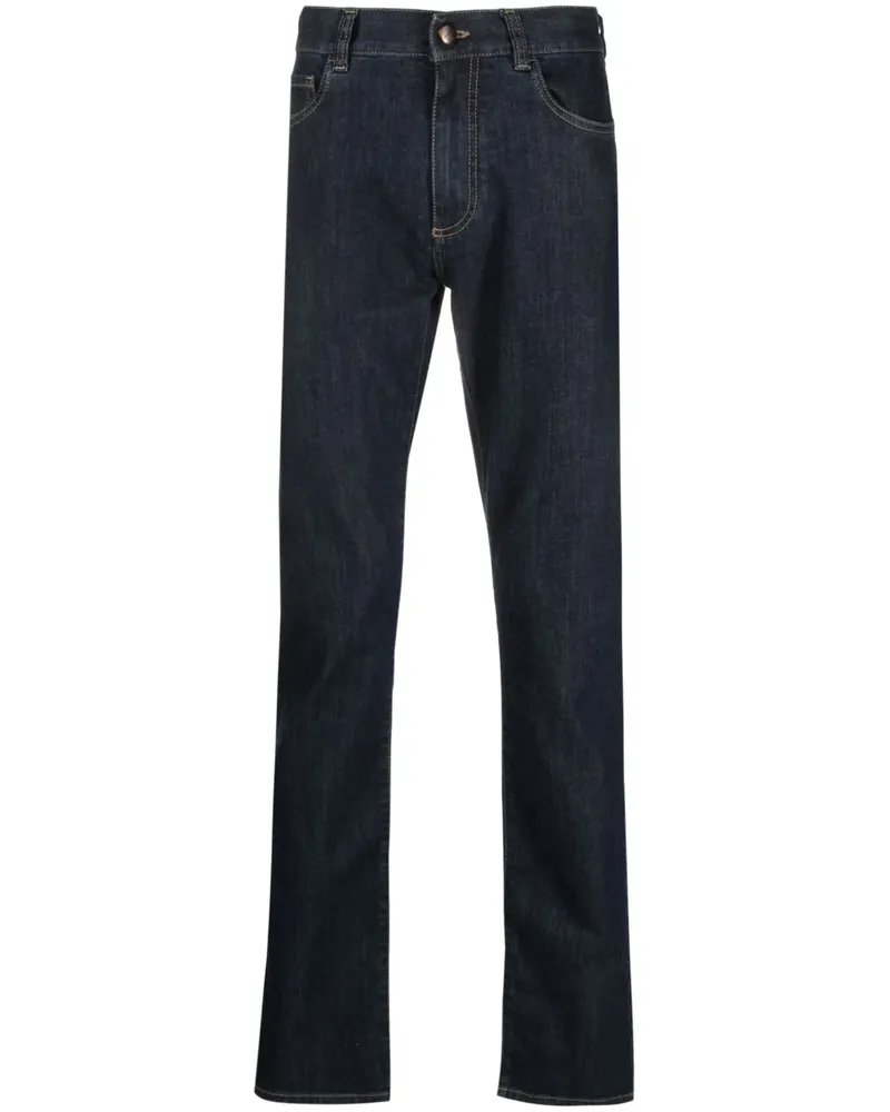 Canali Tief sitzende Straight-Leg-Hose - Blau Blau