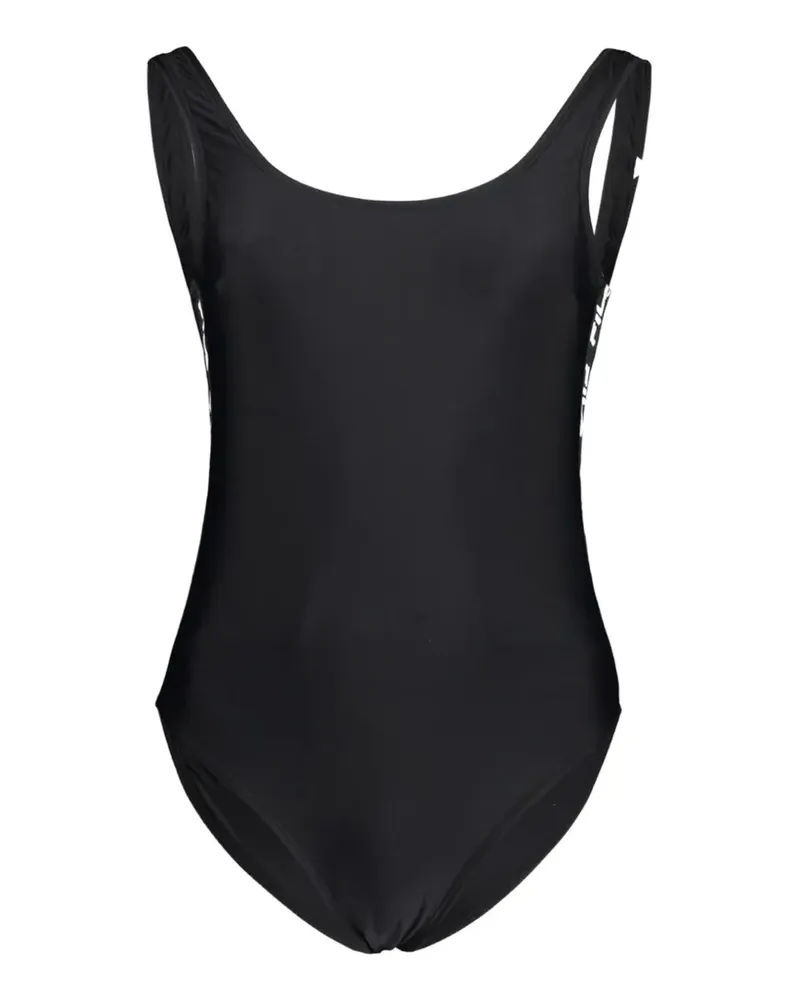 Fila logo-tape swimsuit - Schwarz Schwarz