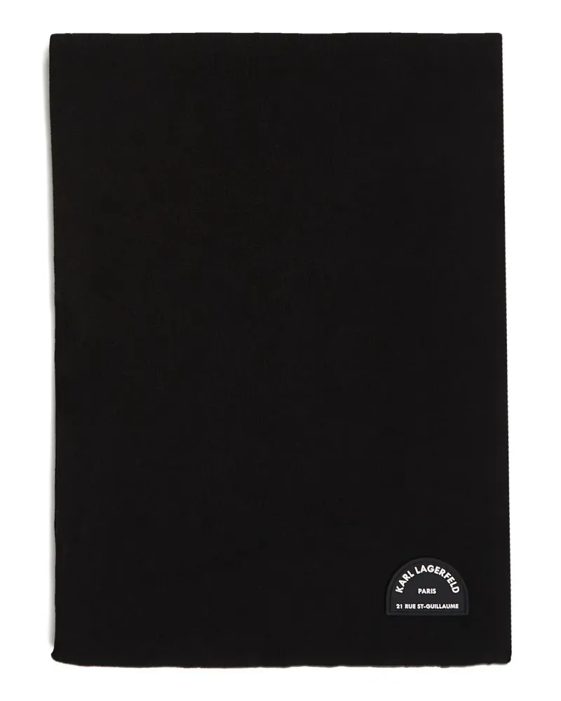 Karl Lagerfeld Schal mit Logo-Patch - Schwarz Schwarz
