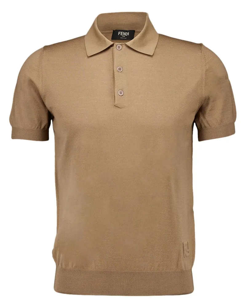 Fendi Poloshirt mit FF-Prägung - Nude Nude