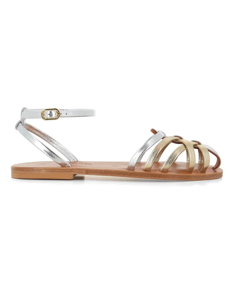 K.Jacques  Caicea ankle-strap braided leather sandals - Silber Silber