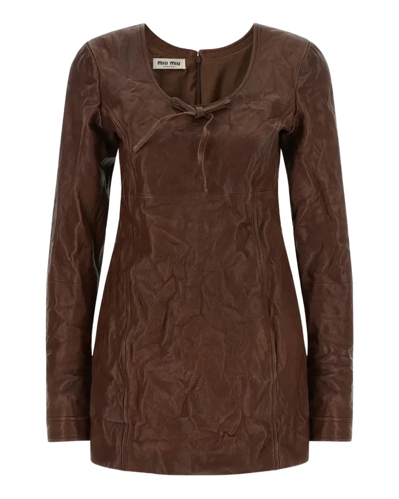 Miu Miu Kleid aus Leder - Braun Braun
