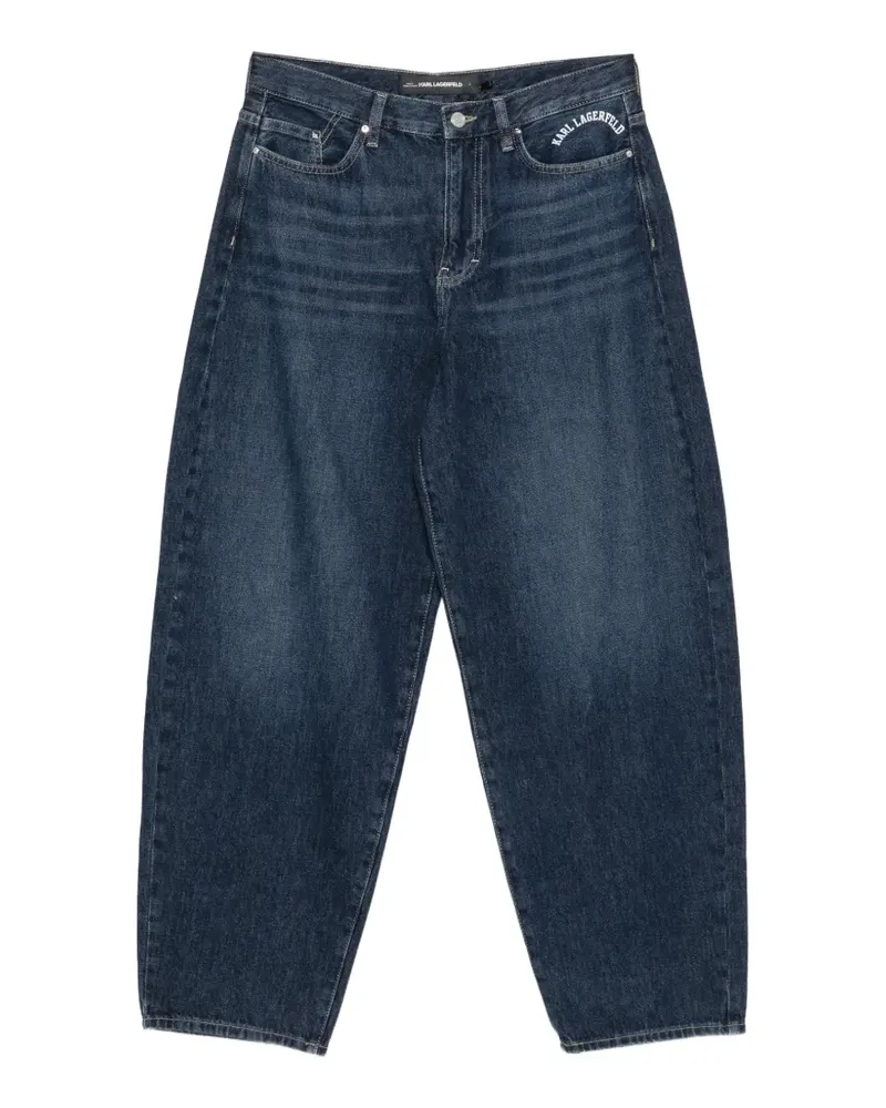Karl Lagerfeld Weite Jeans mit Logo-Stickerei - Blau Blau