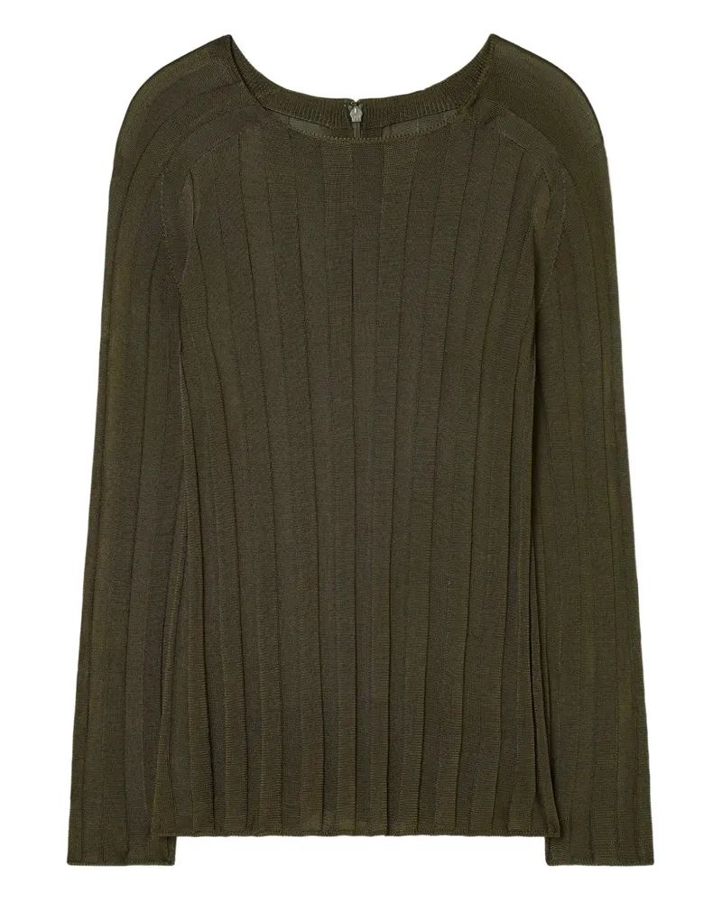 Tory Burch Gerippter Pullover - Grün Grün