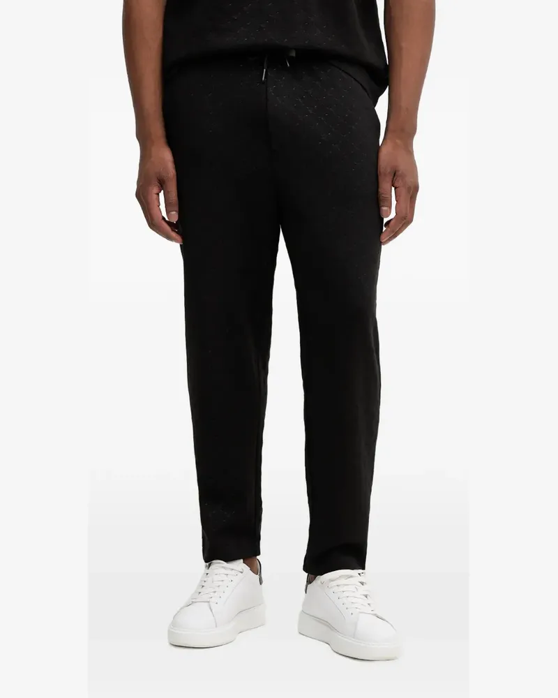 JOOP! Cornflower patterned drawstring track pants - Schwarz Schwarz