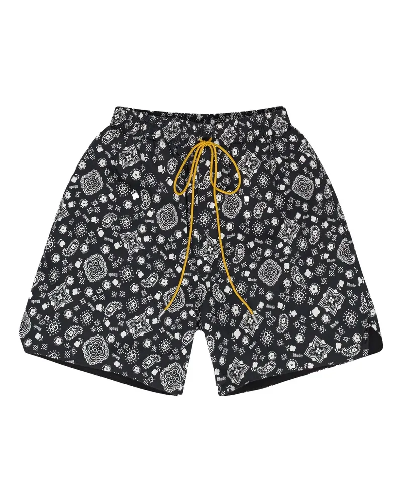 RHUDE bandana-print swim shorts - Schwarz Schwarz