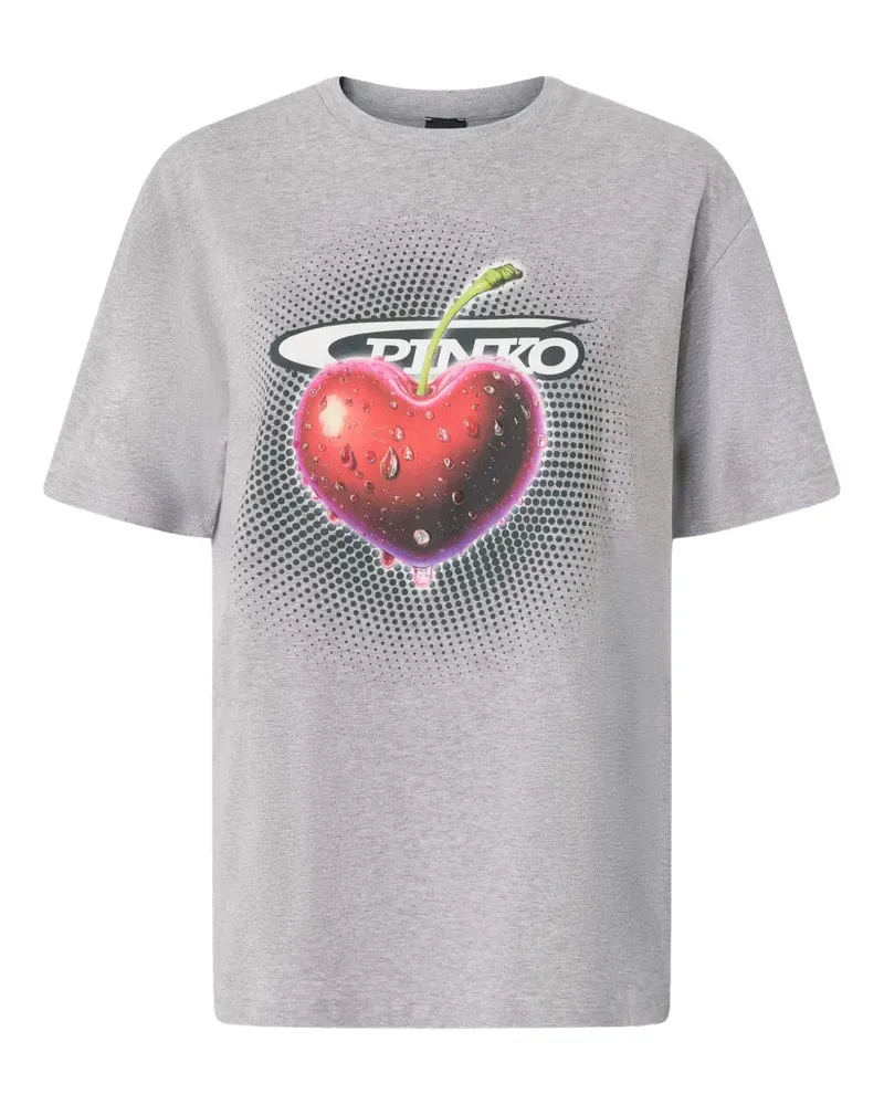 Pinko T-Shirt mit grafischem Print - Grau Grau