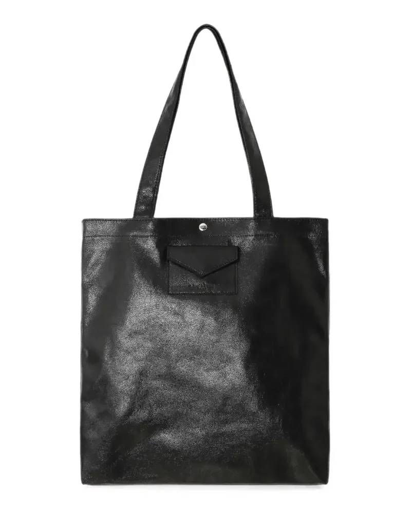 Lancaster Tote Bag mit Knitteroptik - Schwarz Schwarz