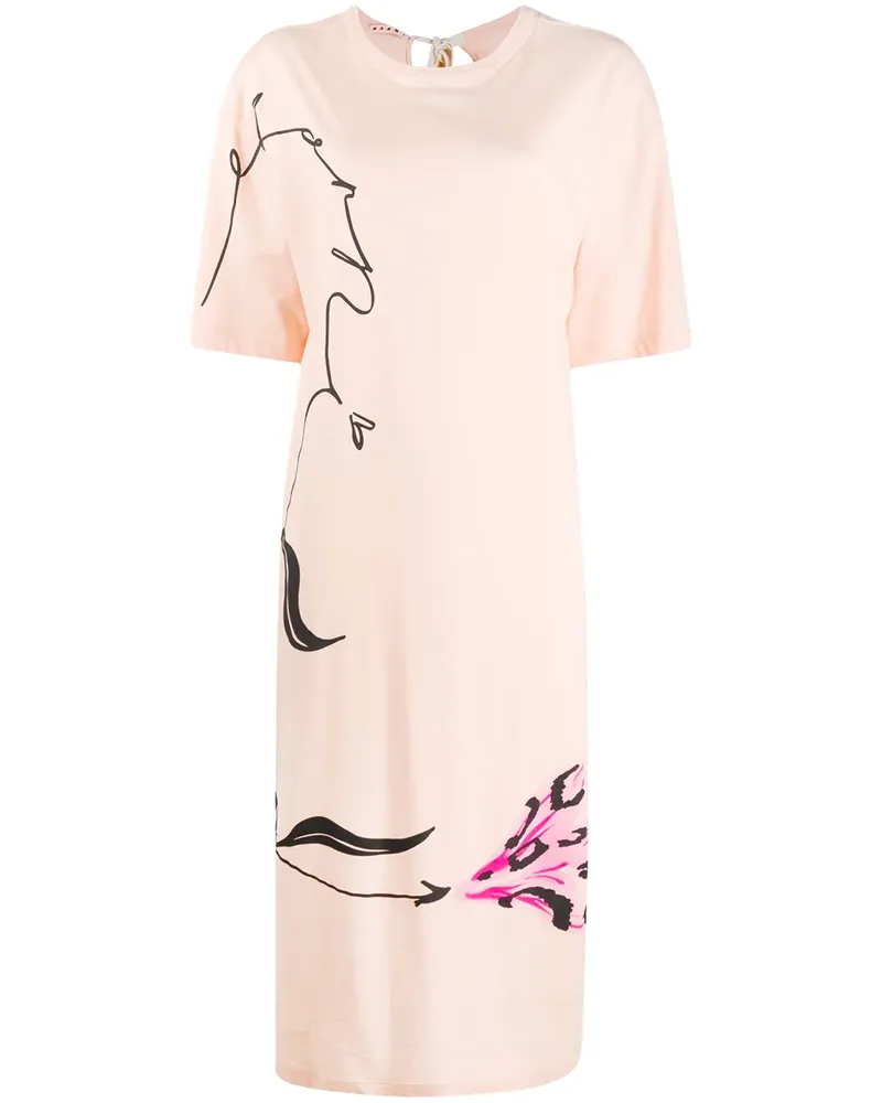 Marni Kleid mit Blumen-Print - Rosa Rosa