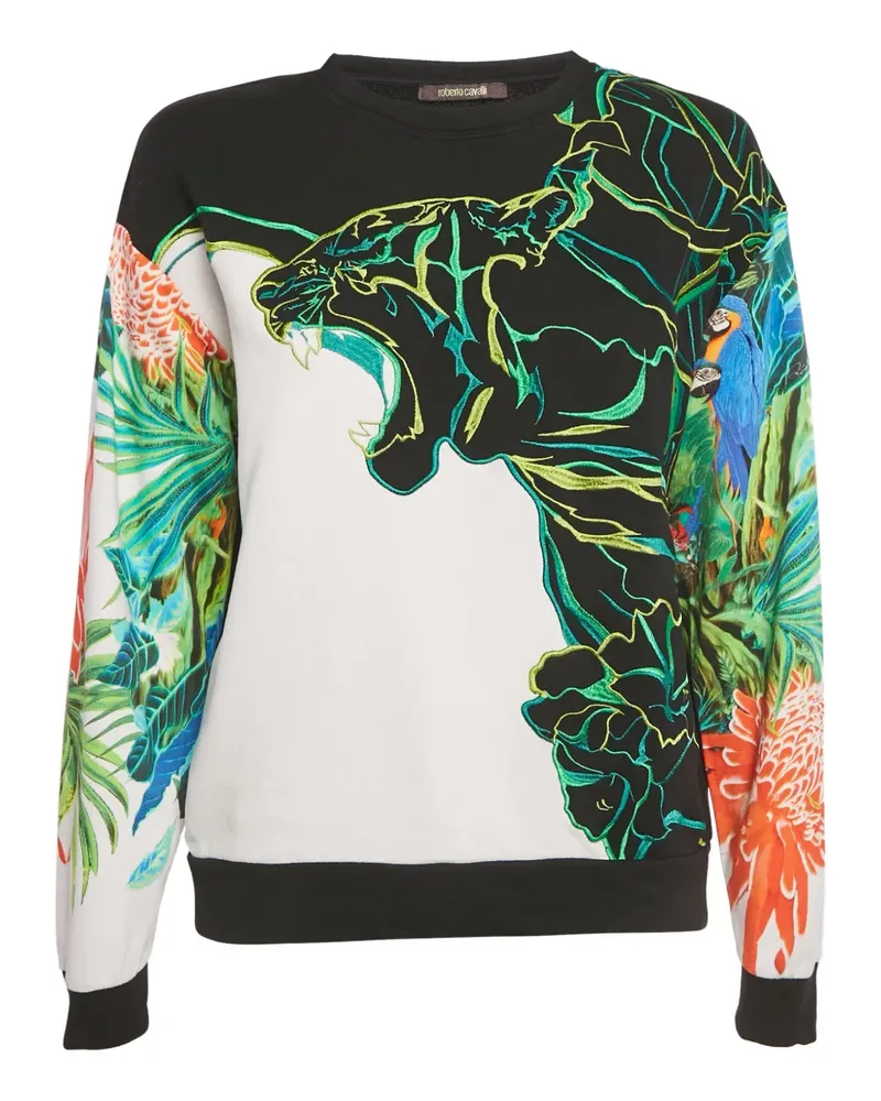 Roberto Cavalli Sweatshirt mit grafischer Stickerei - Schwarz Schwarz
