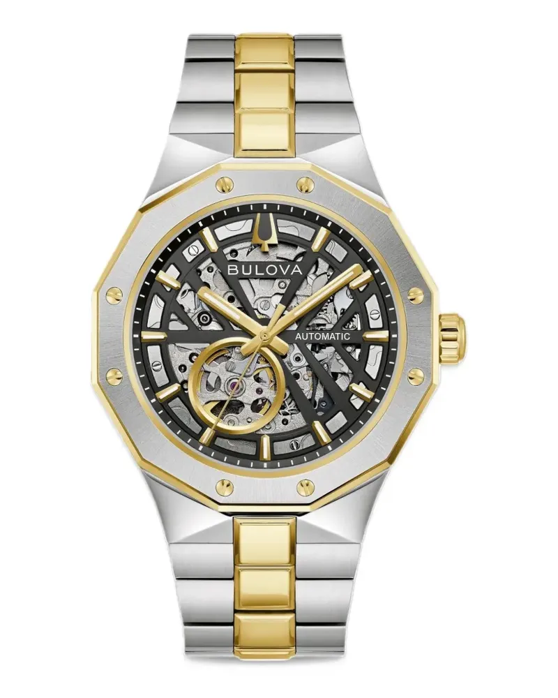 BULOVA Prestige Armbanduhr mit skelettiertem Zifferblatt 42mm - Schwarz Schwarz