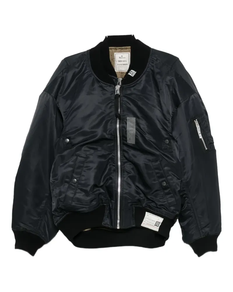 MIHARAYASUHIRO panelled layered-effect bomber jacket - Schwarz Schwarz