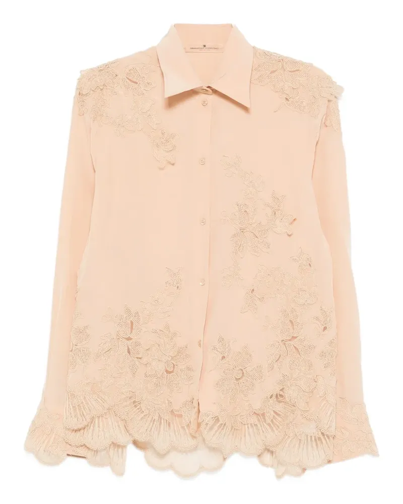Ermanno Scervino Hemd mit Blumenspitze - Nude Nude