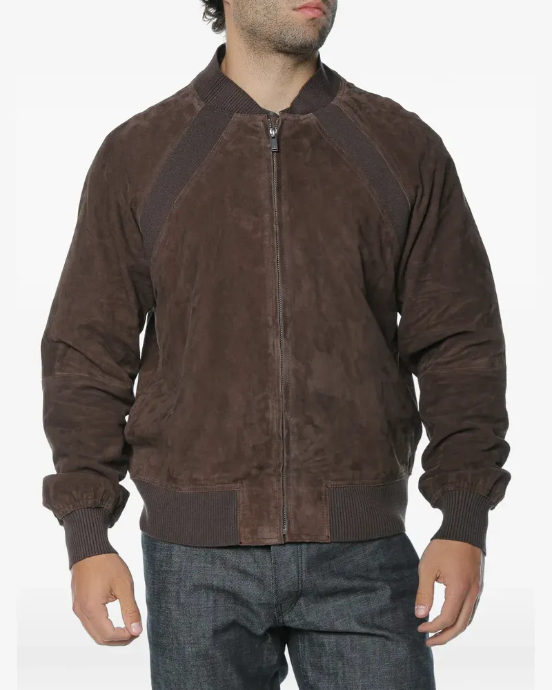 Trussardi suede bomber jacket - Braun Braun