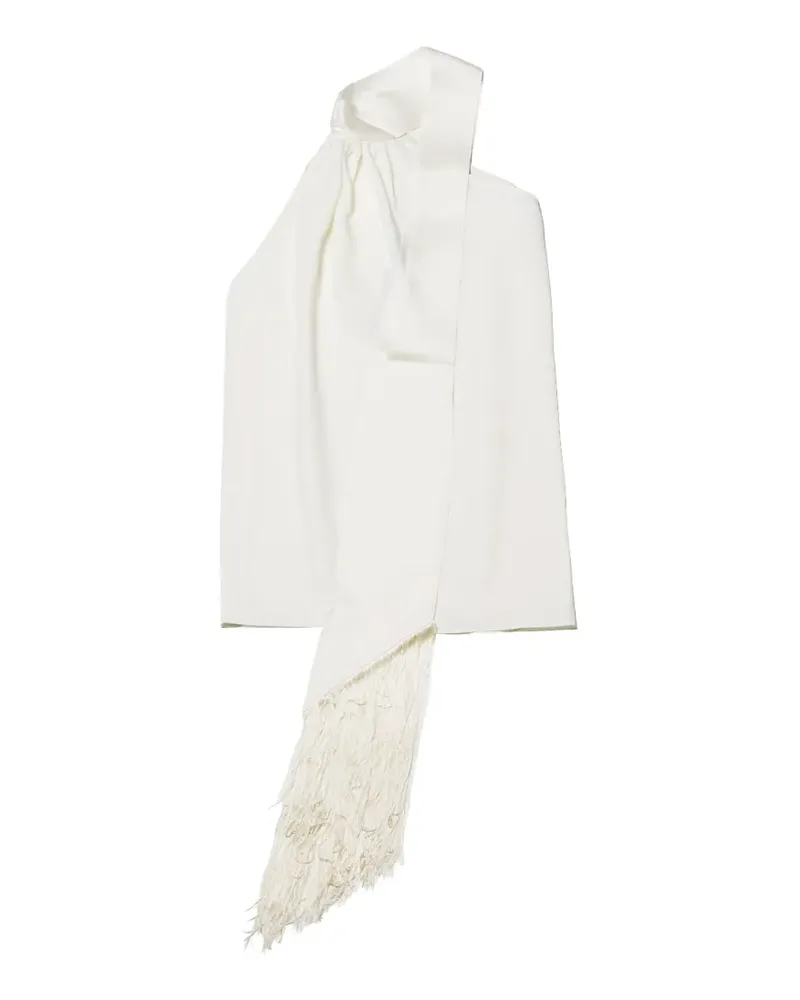 Taller Marmo Astor fringe-trimmed one-shoulder top - Weiß Weiß