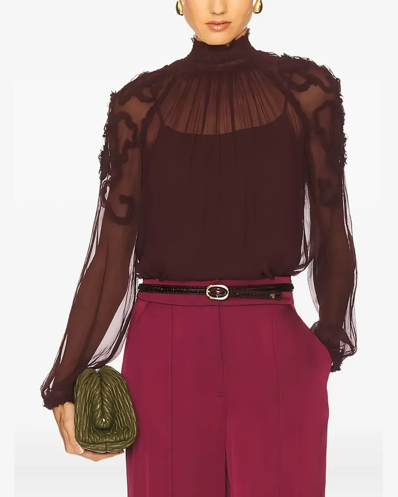 Ulla Johnson Bluse mit Rüschen - Rot Rot